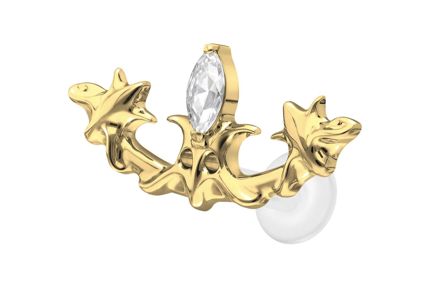 PTFE Labret Piercing mit Innengewinde + Titan-Aufsatz GOTISCHES DESIGN